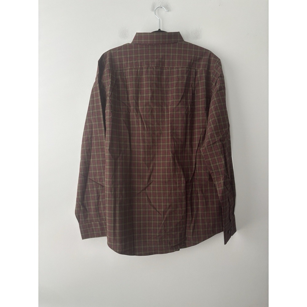 George NWT Classic Fit Button Down Dress Shirt Long Sleeve Stretch Poplin Plaid - Picture 6 of 9